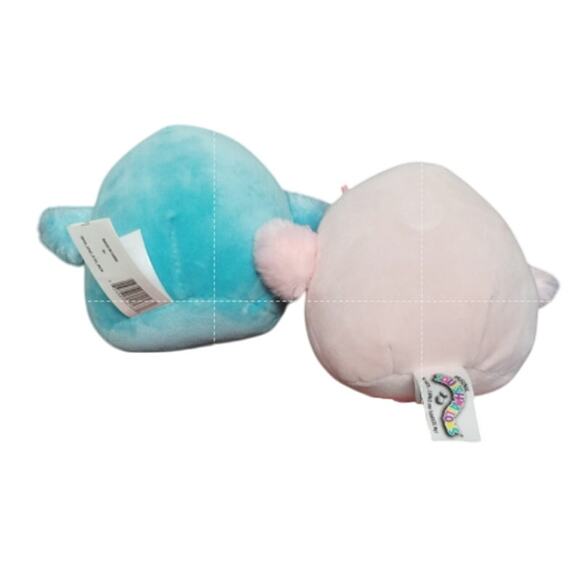Set of 2 Squishmallows Harmony Pink Easter Chick Cecelia Blue Swan 5" Plushies - Picture 2 of 5